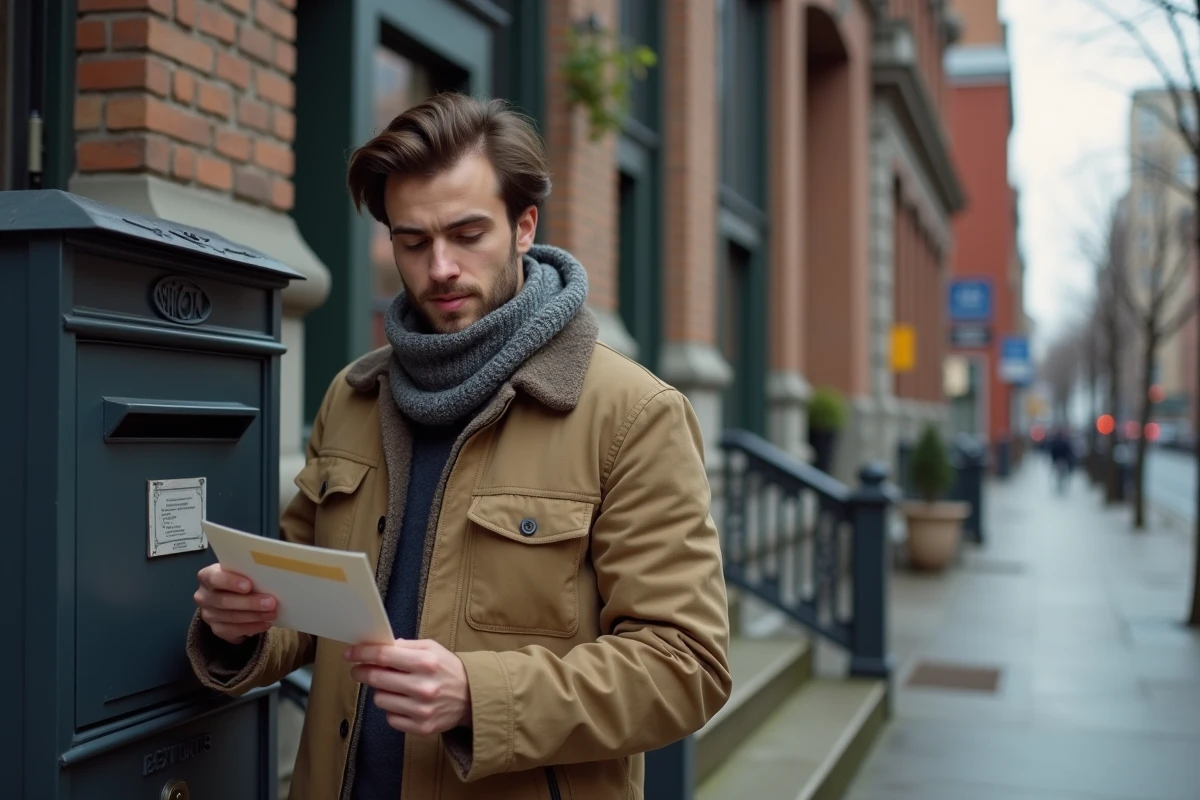 Homme postant une lettre de changement d